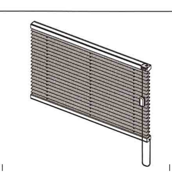 Plisségardin - Ensfarvede 20mm Traditionel
